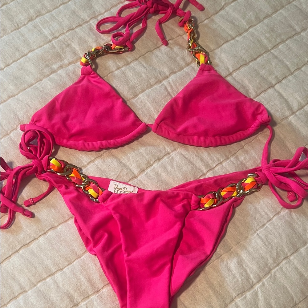 Beach Bunny Bronze Vibrant Pink  Bikini